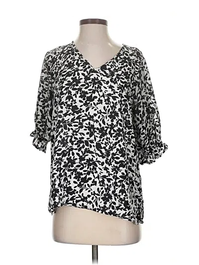 Pre-owned Well Worn 3/4 Sleeve Blouse In Silver