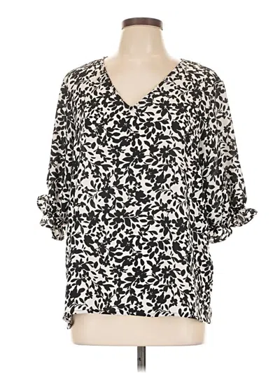 Pre-owned Well Worn 3/4 Sleeve Blouse In White