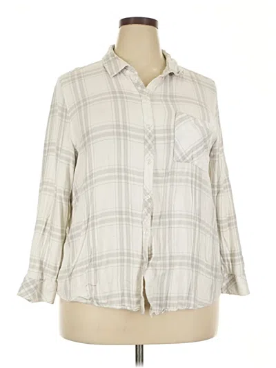 Pre-owned Well Worn 3/4 Sleeve Button Down Shirt In Ivory
