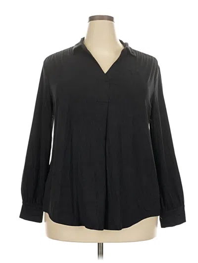 Pre-owned Well Worn Long Sleeve Blouse In Black