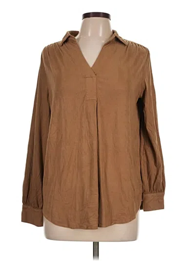 Pre-owned Well Worn Long Sleeve Blouse In Brown