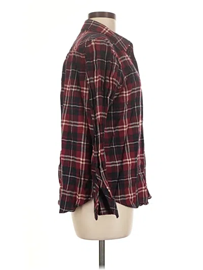 Pre-owned Well Worn Long Sleeve Blouse In Burgundy