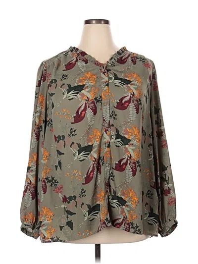Pre-owned Well Worn Long Sleeve Blouse In Gray