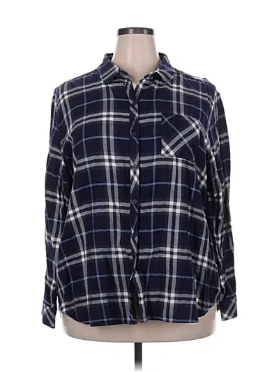 Pre-owned Well Worn Long Sleeve Button Down Shirt In Blue