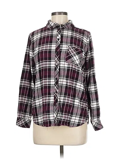 Pre-owned Well Worn Long Sleeve Button Down Shirt In Burgundy