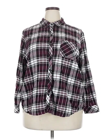 Pre-owned Well Worn Long Sleeve Button Down Shirt In Burgundy