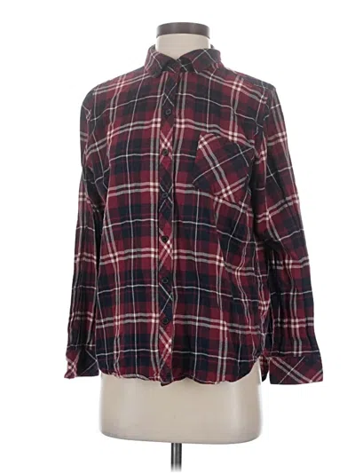 Pre-owned Well Worn Long Sleeve Button Down Shirt In Burgundy
