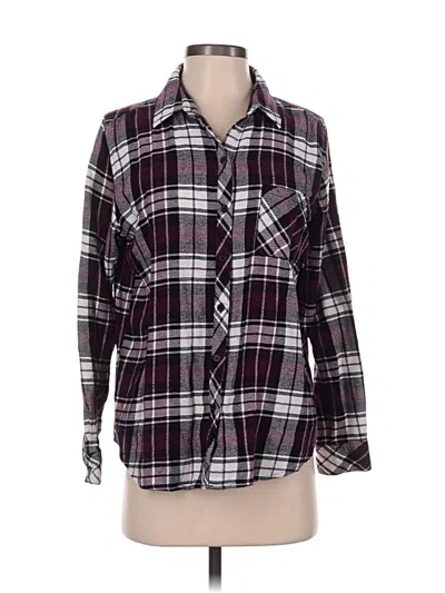 Pre-owned Well Worn Long Sleeve Button Down Shirt In Burgundy