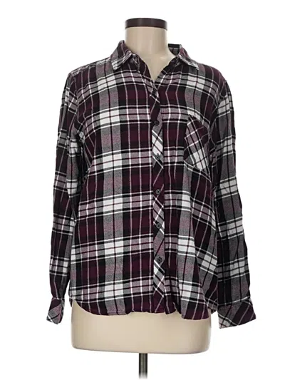 Pre-owned Well Worn Long Sleeve Button Down Shirt In Burgundy