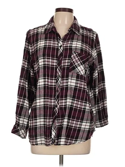 Pre-owned Well Worn Long Sleeve Button Down Shirt In Burgundy