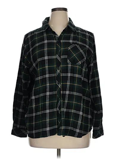 Pre-owned Well Worn Long Sleeve Button Down Shirt In Green