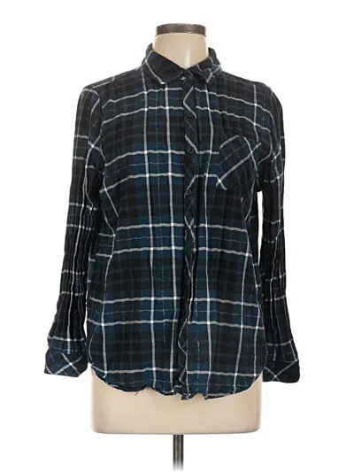 Pre-owned Well Worn Long Sleeve Polo Shirt In Blue