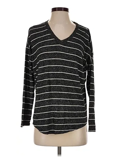 Pre-owned Well Worn Long Sleeve Top Black V-neck Tops