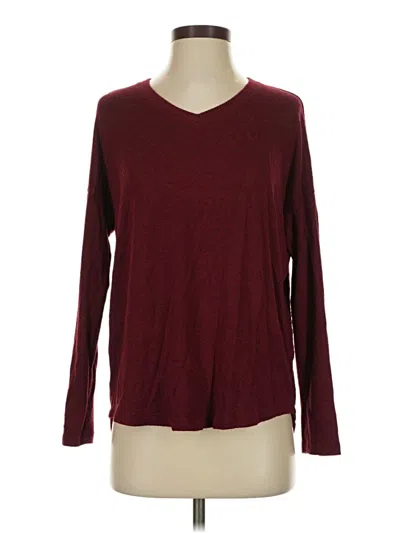 Pre-owned Well Worn Long Sleeve T-shirt In Burgundy