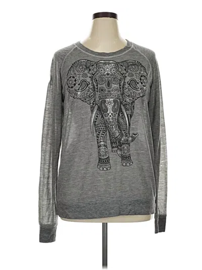 Pre-owned Well Worn Long Sleeve T-shirt In Gray