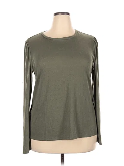 Pre-owned Well Worn Long Sleeve T-shirt In Green