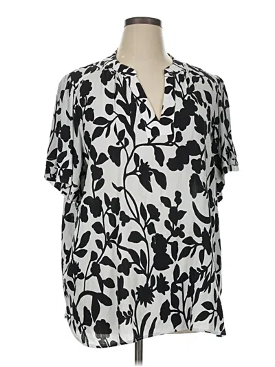 Pre-owned Well Worn Short Sleeve Blouse In Black