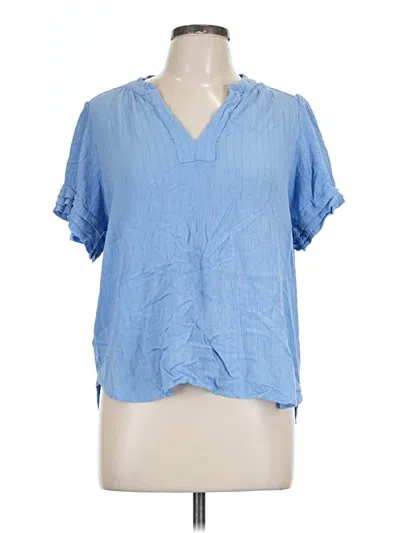 Pre-owned Well Worn Short Sleeve Blouse In Blue