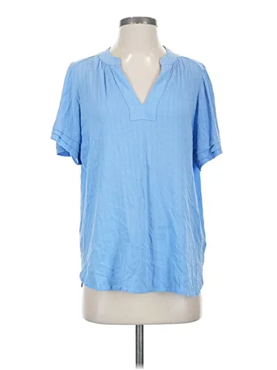 Pre-owned Well Worn Short Sleeve Blouse In Blue