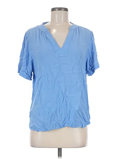 Pre-owned Well Worn Short Sleeve Blouse In Blue