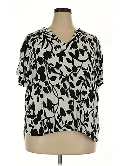Pre-owned Well Worn Short Sleeve Blouse In Ivory