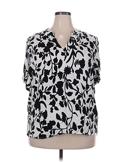 Pre-owned Well Worn Short Sleeve Blouse In Silver
