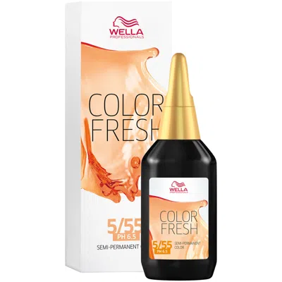 Wella Professionals Care Color Fresh Semi-permanent Colour 75ml (various Shades) - 5/55 Light Intense Mahogany Brown In Black