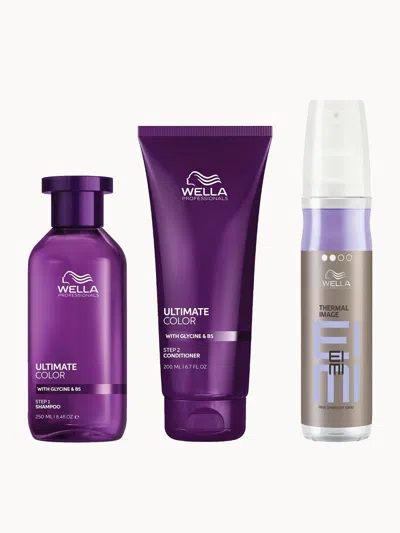 Wella Professionals Care Ultimate Color Shampoo, Conditioner And Eimi Thermal Image Heat Protection Spray