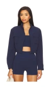 Wellbeing + Beingwell Aspyn Cropped Jacket In Blue