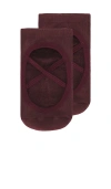 Wellbeing + Beingwell Ballet Ankle Grip Sock In Brown