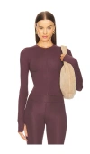 Wellbeing + Beingwell Bruna Long Sleeve Top In Wine
