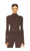 Wellbeing + Beingwell Chalet Half Zip Pullover In Brown