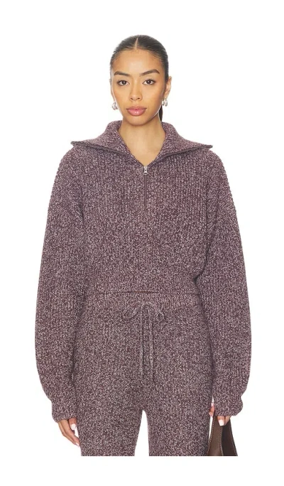 Wellbeing + Beingwell Dale Half Zip Sweater In Purple