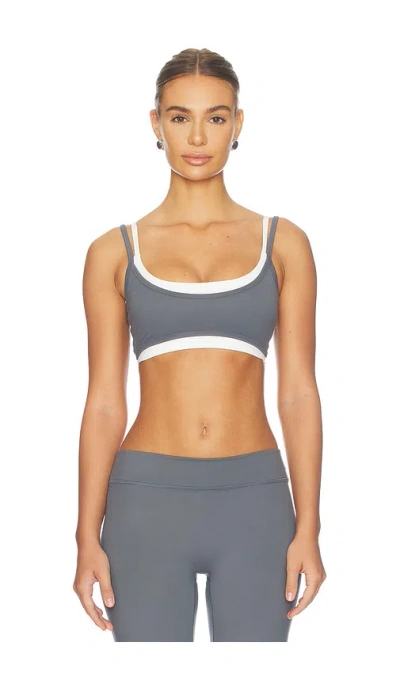 Wellbeing + Beingwell Flowwell Bisou Sports Bra In Turbulence & White