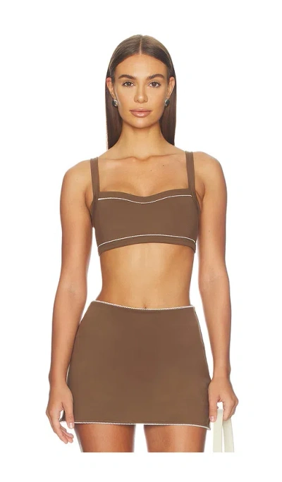 Wellbeing + Beingwell Flowwell Ember Sports Bra In Cocoa & Cream