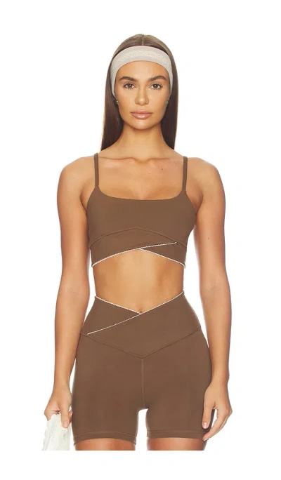 Wellbeing + Beingwell Flowwell Fern Sports Bra In Brown