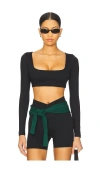 Wellbeing + Beingwell Flowwell Lara Long Sleeve Top In Black