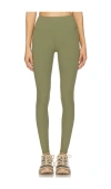 Wellbeing + Beingwell Isla Micro Rib Legging In Clover Green