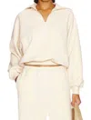 Wellbeing + Beingwell Layne Half Zip Pullover Sweatshirt In Bone In Neutral