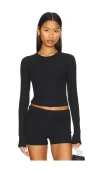 Wellbeing + Beingwell Leon Long Sleeve Top In 黑色
