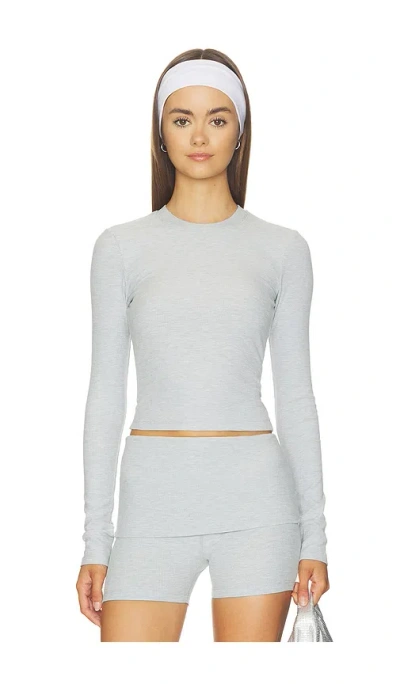 Wellbeing + Beingwell Leon Long Sleeve Top In Gray