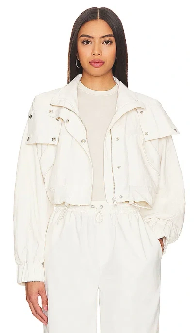 Wellbeing + Beingwell Mariposa Hooded Jacket In Antique White