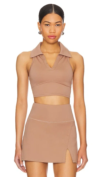 Wellbeing + Beingwell Movewell Frankie Cropped Tank In Fresco Brown