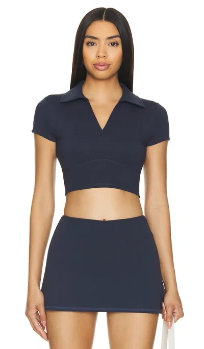 Wellbeing + Beingwell Movewell Frankie Polo Top In Blue