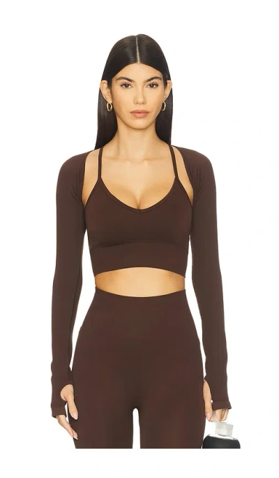 Wellbeing + Beingwell Perrie Seamless Shrug In Brown
