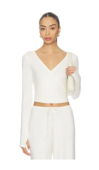 Wellbeing + Beingwell Reed Wrap Top In White