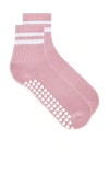Wellbeing + Beingwell Striped Half Crew Grip Sock