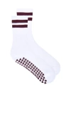 Wellbeing + Beingwell Striped Tube Grip Sock Çÿ­è¢œ Â€“ White & Port Royale. Å°ºç � All. In White