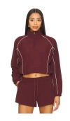 Wellbeing + Beingwell Tanner Half Zip Jacket In Burgundy