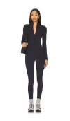 Wellbeing + Beingwell Warmwell Olivos Zip Up Jumpsuit In 블랙